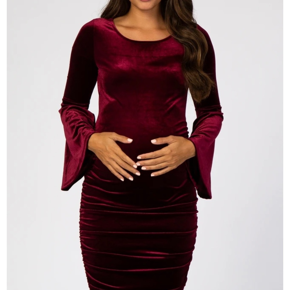 Pink blush maternity dress